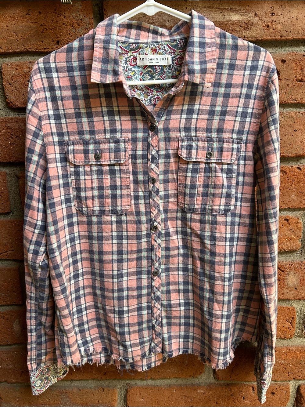 Artisan & Luxe Women's Pink Plaid Button-Down Shirt